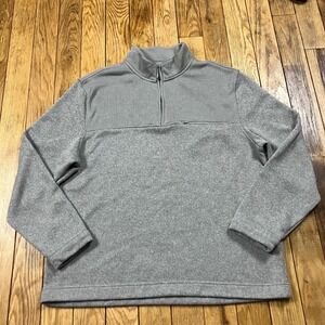 VAN HEUSEN‎ Mens XXL Regular Fit Quarter Zip Fleece Pullover Sweater Gray